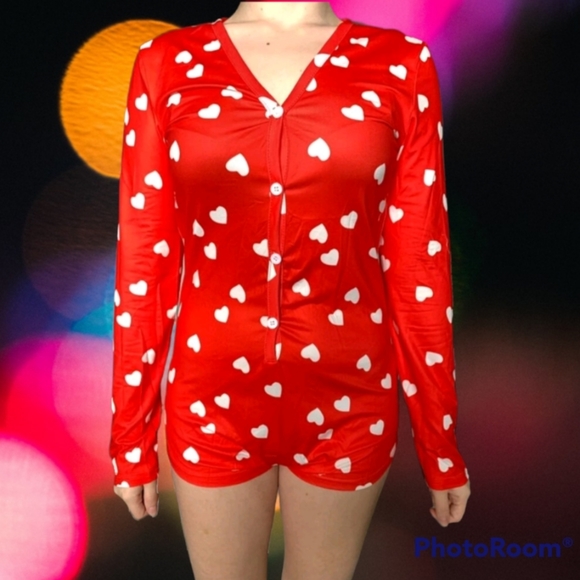 Medium pajama romper with heart details - Picture 5 of 7